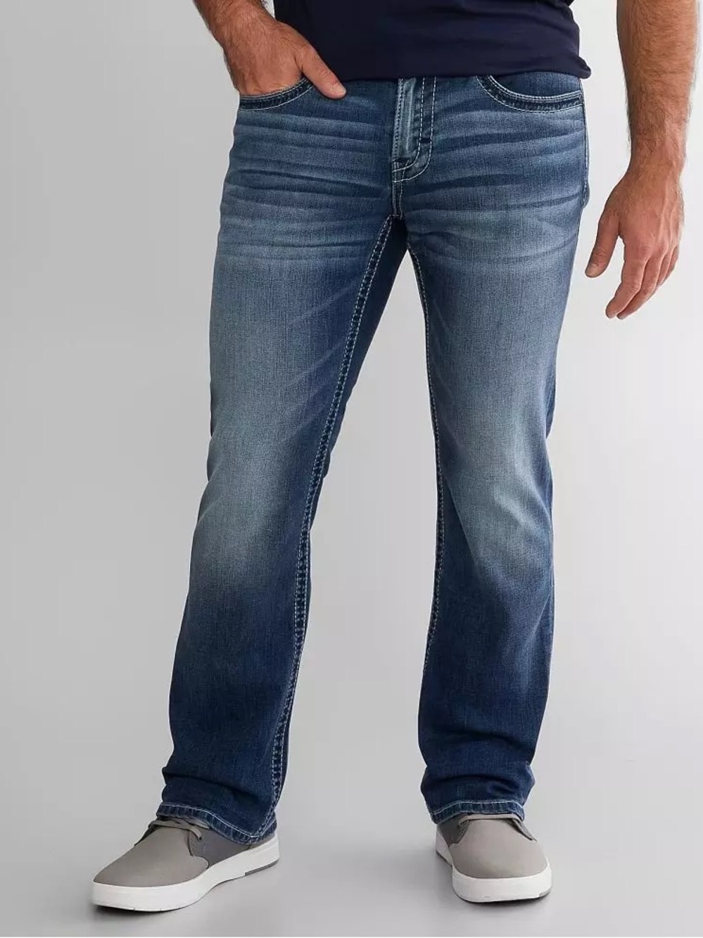 BKE Derek Stretch Relaxed Fit Bootcut Denim Jeans-Barrette Wash-Men Size 34x34